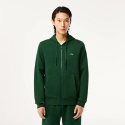 Sweatshirts | LACOSTE Sweatshirt Jogger Zippe Homme En Molleton Lacoste Avec Poche Kangourou