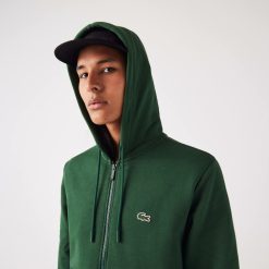 Sweatshirts | LACOSTE Sweatshirt Jogger Zippe Homme En Molleton Lacoste Avec Poche Kangourou