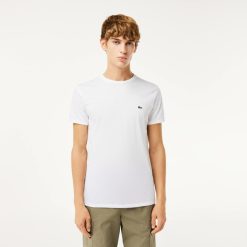 T-Shirts | LACOSTE T-Shirt Col Rond En Jersey De Coton Pima Uni