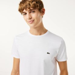 T-Shirts | LACOSTE T-Shirt Col Rond En Jersey De Coton Pima Uni