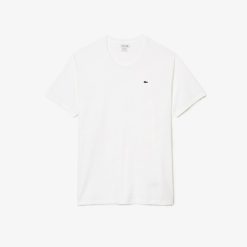 T-Shirts | LACOSTE T-Shirt Col Rond En Jersey De Coton Pima Uni