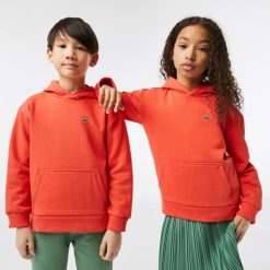 Vetements Fille | LACOSTE Sweatshirt A Capuche Enfant En Molleton De Coton Biologique