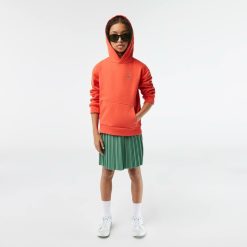 Vetements Fille | LACOSTE Sweatshirt A Capuche Enfant En Molleton De Coton Biologique