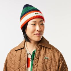 Chapeaux & Casquettes | LACOSTE Bonnet A Rayures Color-Block En Laine