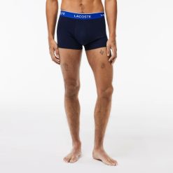 Sous-Vetements & Vetements D'Interieur | LACOSTE Lot De 3 Boxers Courts Casual Marine Avec Ceinture Contrastee