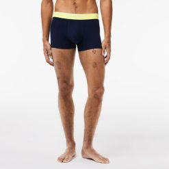 Sous-Vetements & Vetements D'Interieur | LACOSTE Lot De 3 Boxers Courts Casual Marine Avec Ceinture Contrastee