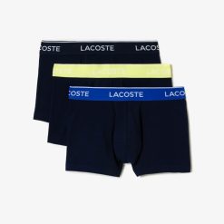 Sous-Vetements & Vetements D'Interieur | LACOSTE Lot De 3 Boxers Courts Casual Marine Avec Ceinture Contrastee