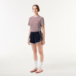 Pantalons & Shorts | LACOSTE Short Decoupes Contrastees En Pique Double Face