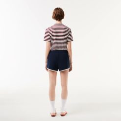 Pantalons & Shorts | LACOSTE Short Decoupes Contrastees En Pique Double Face