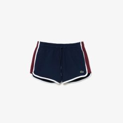 Pantalons & Shorts | LACOSTE Short Decoupes Contrastees En Pique Double Face