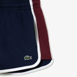 Pantalons & Shorts | LACOSTE Short Decoupes Contrastees En Pique Double Face