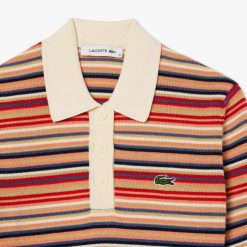 Pullovers | LACOSTE Polo En Jacquard De Coton Raye