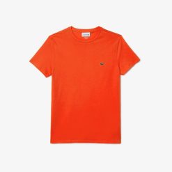 T-Shirts | LACOSTE T-Shirt Col Rond En Jersey De Coton Pima Uni