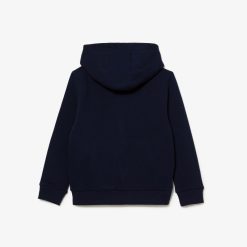 Vetements Fille | LACOSTE Sweatshirt Zippe A Capuche Enfant Lacoste Avec Poche Kangourou