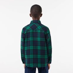 Vetements Garcon | LACOSTE Surchemise A Imprime Carreaux En Flanelle De Coton