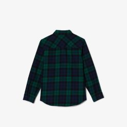 Vetements Garcon | LACOSTE Surchemise A Imprime Carreaux En Flanelle De Coton