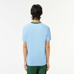 T-Shirts | LACOSTE T-Shirt Avec Col Raye En Mini Pique Stretch