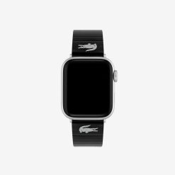 Montres | LACOSTE Bracelet Apple Watch Unie Lacoste En Cuir Noir