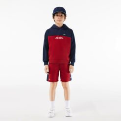 Vetements Fille | LACOSTE Short Enfant Lacoste A Bandes Colorees En Coton Biologique