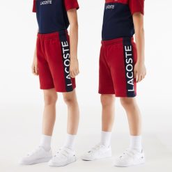 Vetements Fille | LACOSTE Short Enfant Lacoste A Bandes Colorees En Coton Biologique