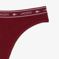 Sous-Vetements Et Vetements D'Interieur | LACOSTE String Avec Ceinture Siglee En Coton Stretch