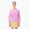 Pullovers | LACOSTE Pull Col V Femme Lacoste En Coton Biologique