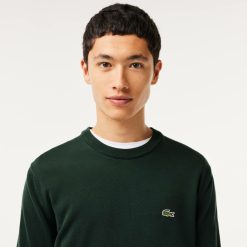 Pullovers | LACOSTE Pull A Col Rond En Coton Uni