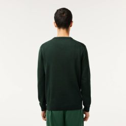 Pullovers | LACOSTE Pull A Col Rond En Coton Uni