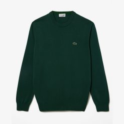 Pullovers | LACOSTE Pull A Col Rond En Coton Uni