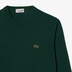 Pullovers | LACOSTE Pull A Col Rond En Coton Uni