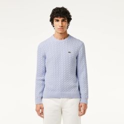 Pullovers | LACOSTE Pull En Maille De Coton Torsadee