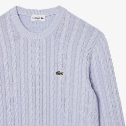 Pullovers | LACOSTE Pull En Maille De Coton Torsadee