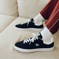 Sneakers | LACOSTE Sneakers Baseshot Homme En Cuir Velours