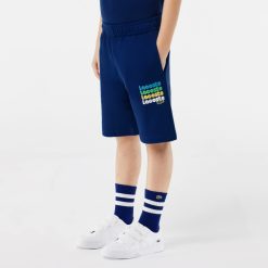 Vetements Garcon | LACOSTE Short Avec Imprime Lacoste En Molleton Non Gratte