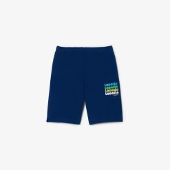 Vetements Garcon | LACOSTE Short Avec Imprime Lacoste En Molleton Non Gratte