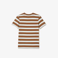 Vetements Garcon | LACOSTE T-Shirt Enfant Lacoste Avec Imprime Raye En Jersey De Coton