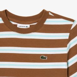 Vetements Garcon | LACOSTE T-Shirt Enfant Lacoste Avec Imprime Raye En Jersey De Coton