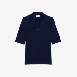 Polos | LACOSTE Polo Lacoste Slim Fit A Manches Trois-Quarts En Coton Souple