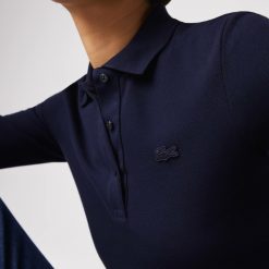 Polos | LACOSTE Polo Lacoste Slim Fit A Manches Trois-Quarts En Coton Souple