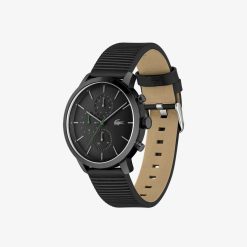 Montres | LACOSTE Montre Homme Replay Avec Bracelet En Cuir Noir Lacoste