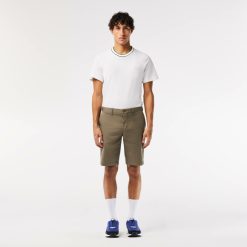 Pantalons & Shorts | LACOSTE Bermuda Slim Fit Uni En Coton Stretch