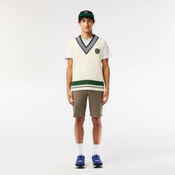 Pantalons & Shorts | LACOSTE Bermuda Slim Fit Uni En Coton Stretch