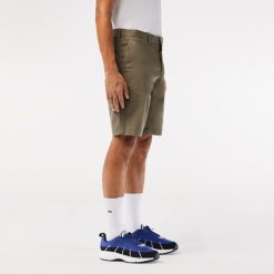 Pantalons & Shorts | LACOSTE Bermuda Slim Fit Uni En Coton Stretch