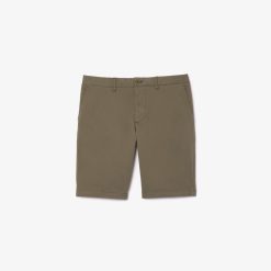 Pantalons & Shorts | LACOSTE Bermuda Slim Fit Uni En Coton Stretch