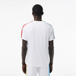 Vetements De Sport | LACOSTE T-Shirt Tennis Ultra-Dry Color-Block Imprime