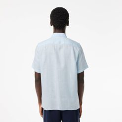 Chemises | LACOSTE Chemise A Manches Courtes Homme Lacoste En Lin