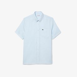 Chemises | LACOSTE Chemise A Manches Courtes Homme Lacoste En Lin