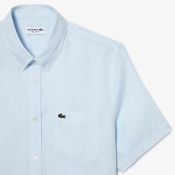 Chemises | LACOSTE Chemise A Manches Courtes Homme Lacoste En Lin