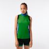 Vetements De Sport | LACOSTE Polo Sans Manche Femme Lacoste Tennis Col Zippe Ultra-Dry