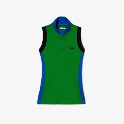 Vetements De Sport | LACOSTE Polo Sans Manche Femme Lacoste Tennis Col Zippe Ultra-Dry